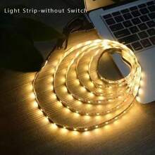 1 pieza Tira de luz LED USB alimentada por batería de 5V, de 1m a 20m de longitud para decoración del fondo de TV, blanco cálido y blanco de día, se puede cortar a medida, amigable con los ojos