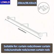 1 Pc Black/White Stainless Steel Spliced Curtain Rod, Window Curtain Rod, Roman Curtain Rod, Suitable For Bathroom, Bedroom, Living Room Home Bathroom Decor Fall Decor Bathroom Accessories Back To School