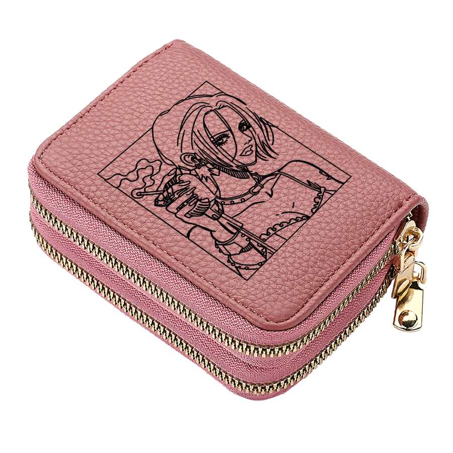 Women Multipurpose Small Card Holder Organ Type Clutch Bag Double Zipper Wallet PU Leather Coin Purse Women Pink Wallet ID Card Holder Short Purse With Coin Pocket Pu Money Bag Cartoon Money Cash White-Collar Workers For Female For Women College Work Business Commute Office For Anniversary For Couple For Birthday Gift On Valentine Day Gift Gift Present Gifts For Teachers