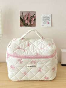 3-Piece Makeup Tool Storage Set 3-Piece Quilted Cute Style Cosmetic Bag Travel, College Dormitory, Bathroom Toiletry Bag Large Capacity Portable Cosmetic Bag Girls Gift Travel Essentials Holiday Essential Cosmetic Bag Beauty Makeup Bag