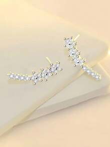 1 Paar Mode 925 Sterling Silber Kubikzirkonia Ohrstecker Party Schmuck als Muttertagsgeschenk Edler Schmuck