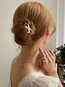 1pc/3pcs/4pcs Ballet Bow U-Shaped Hairpin, Simple And Fashionable Hair Accessories, Daily Casual Hair Accessories