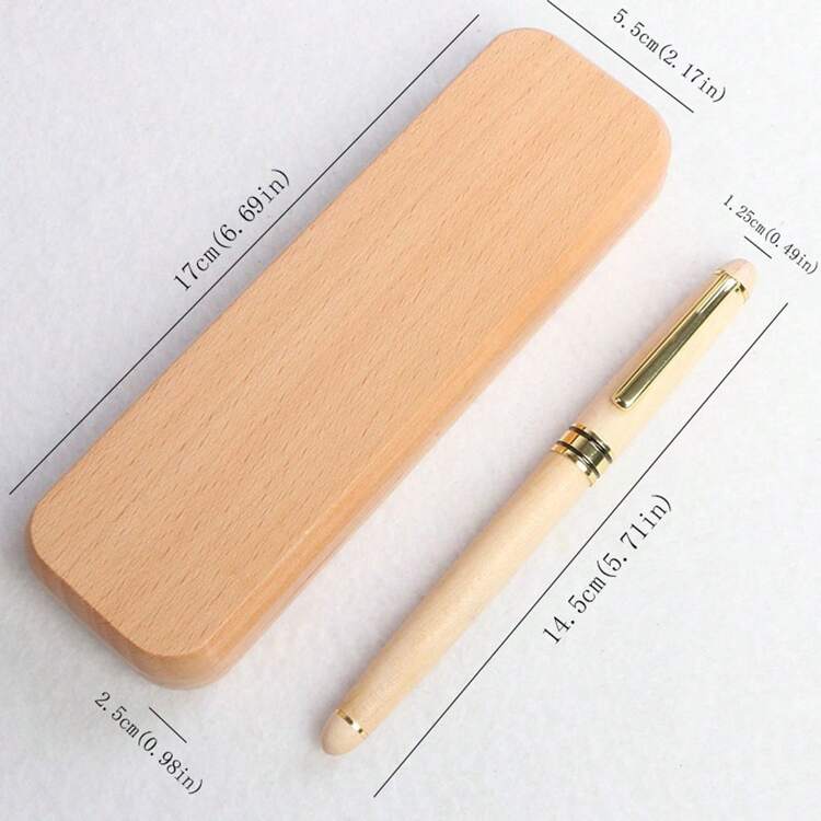 Personalized Maple Wood Pen Set, Customizable Engraved Signature Pen, Push-Button Cap, Medium Nib, Ideal Office Gift For Teachers, Anniversary, Valentine's Day - Multicolor - View 8
