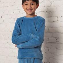 ***Check The Measurements Carefully*** Children's Pajama Set/Fleece Ultra Soft/Boy, Unisex. - 水鴨藍 - 查看 3