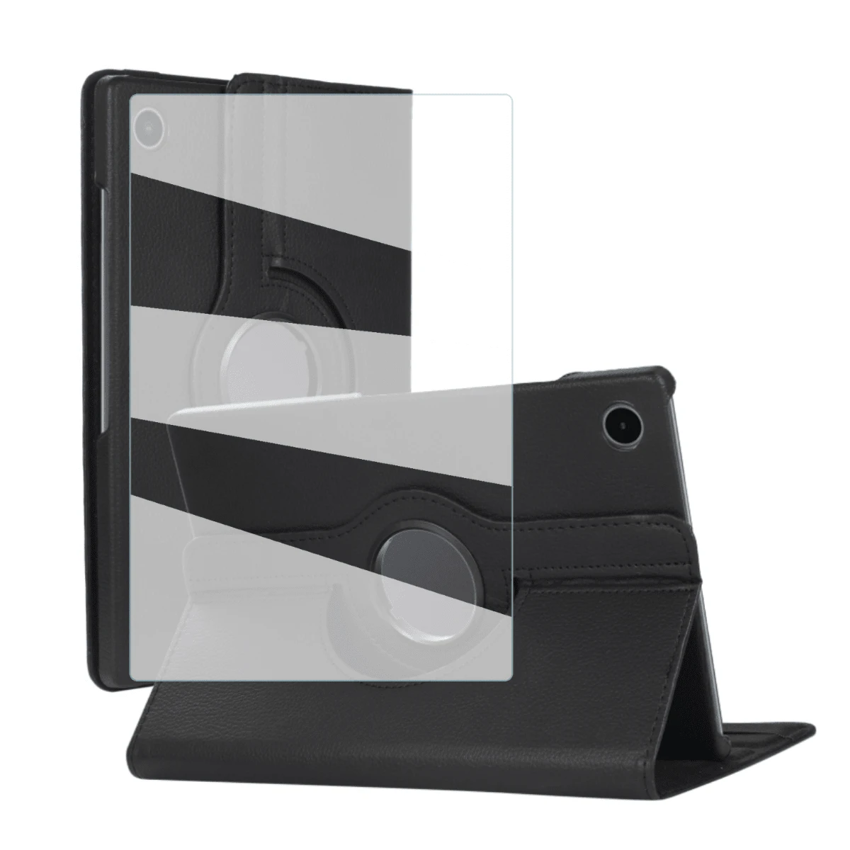 Mica Pack + Faux Leather Rotating Tablet Case - Black - View 1