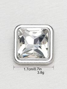 8 pièces/set Boutons carrés en métal avec faux cristaux et pierres précieuses, polyvalents pour chemises, cardigans, pulls, vestes, décoration, artisanat DIY, couture, bijoux, sacs