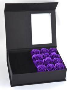 1pc Ins Style Rose Gift Boxes (Jewelry Not Included), Rose Material, Gift Box Material Is And Paper, Can Be Matched With Various Jewelry, Ins Style, Light Luxury, High-End, Gift Box Suitable For Home Decoration, Wedding Gifts, Wedding Anniversary Gifts, Girlfriend Gifts, Mother's Day Gifts.
