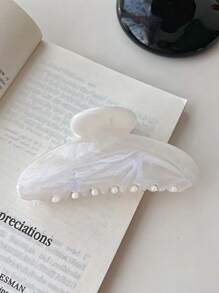 新款高端大理石纹理发夹，大号夹子，适合优雅的盘发发型，多功能半圆形新月发饰发爪夹 - 彩色 - 查看 17