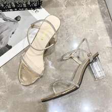 Sandalias de tacón para mujer - Dorado - Ver 3