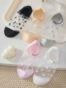 5pairs Dot Pattern Comfortable And Fashionable Low-Cut Invisible Socks - Multicolor - View 7