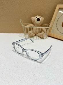 1 Pair Kids' Retro Rivet Frame Clear Lens Glasses, Suitable For All Seasons Everyday Wear - one-size - View 5