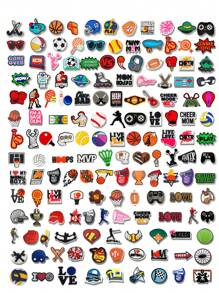 随机 10/20/30 件各种款式运动游戏系列鞋饰适用于鞋子 DIY 装饰优质流行饰物配件泡泡拖鞋凉鞋，PVC 鞋饰沙滩包配件适合青少年、男性、女性和成人的绝佳礼物