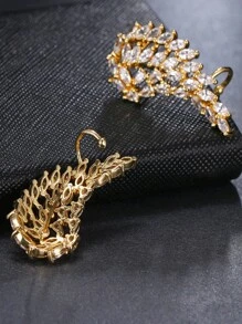 1 件华丽时尚优雅翅膀形锆石耳环男士派对婚礼送给男朋友丈夫男士节日礼物