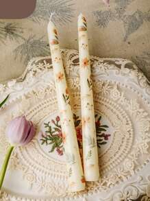25cm Beige Printed Wax Candle,Wedding