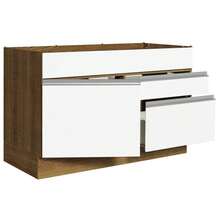 Mueble Cocina 120x60 1 Puerta 2 Caj Sin Tablero Glamy Madesa - Marrón y Blanco - Ver 5