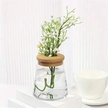 Conjunto de macetas hidroponicas con forma asimétrica, contenedor aeroponico con tapa transparente y sistema de riego para jardinería interior