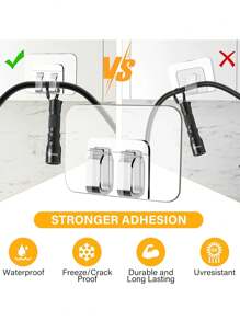 50 piezas de clips para luces de cuerda de exterior con tiras adhesivas - a prueba de agua, resistente a los rayos UV, sin daños, instalación sin herramientas, adecuado para Navidad, patio, jardín, decoración de balcón, clips para colgar luces