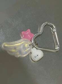 1pc Y2K Vintage Angel Wing Star Rabbit Keychain Pendant For Women Sweet Accessory For Bags Summer - Multicolor - View 2