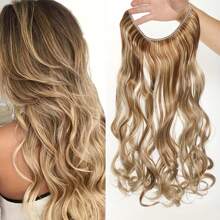 Invisible Clip-In Curly Wave Hair Extensions For Women - Heat Resistant, Long Synthetic Hairpieces - Piano Color - View 1
