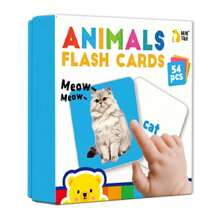 54 张儿童教育闪卡，词汇英文字母卡，早教 ABC 卡，双面生动插图图案，增强认知发展，英文字母识别，词汇积累，教具，蒙特梭利玩具，小学用品，亲子互动玩具，儿童开学礼物 - 彩色 - 查看 16