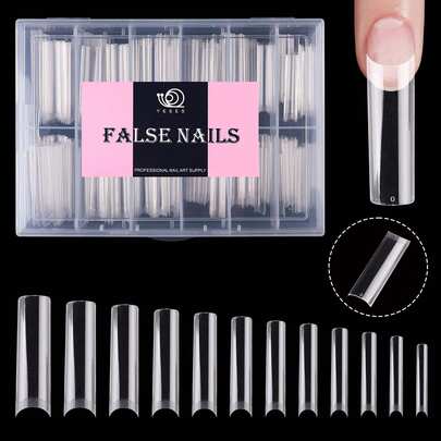 240pcs Soft Gel Nail Tips, Half Matte Full Coverage Press-On Nails Almond Square Coffin French False Nails Thin Front End Thick Back End More Fit And Firm Peelable Gel Extension Nail Capsules Fake Nails Nail Supplies Suitable For Girls Ladies Nail Art DIY