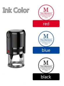 LICVIC 1pc Custom Text Round Address Stamp, Back To School Supplies For Kids,Address Stamps Self Inking Personalized, Customized Round Rubber Stamps, Customizable Business Stamp, 3 Ink Colors: Red/Blue/Black, Small Business Supplies, Stamper