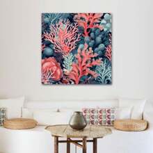 1 Piece Home Decor Wall Framed Canvas Sea Coralline Pattern Home Decor Framed Canvas Wall Art Paintings For Living Room - Canvas Framed Print Wall Artworks Bedroom Decoration Office Wall Decor