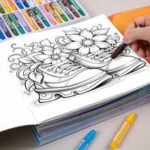 1pc 25 Pages Shoes And Princess Dress Series Coloring Design Theme Coloring Books, Hand Painted, Adult Soothing Stress Coloring Books For Thanksgiving Day Birthday Party School Starts, Holiday Gift(7.87x7.87inch)