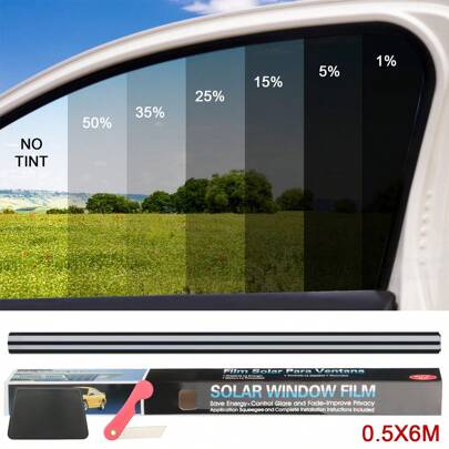 1pc 20inch X 118inch Solar Film Anti-UV Protection Film Sticker,Auto Tint Film Window Car Home Window Foils Tint Film Glass Car Accessories
