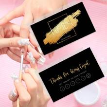 50PCS Premium Black English-Text Nail Care Reward Discount Cards For Corporate VIP Membership - one-size - View 6