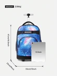 High Quality Multi-Function Rolling Backpack, With Retractable Handle, Large Capacity, Multi-Compartment Design, Quiet Wheels, Oxford Cloth Material, Suitable For Business Travel And Daily Use - Multicolor - View 4