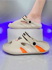 Thick Sole Men's Slip-On Sandals, Casual Brand Slippers For Indoor & Outdoor, Sports, Beach, Waterproof Breathable Summer
