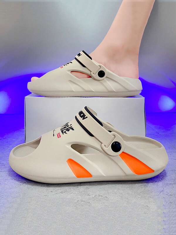 Thick Sole Men's Slip-On Sandals, Casual Brand Slippers For Indoor & Outdoor, Sports, Beach, Waterproof Breathable Summer