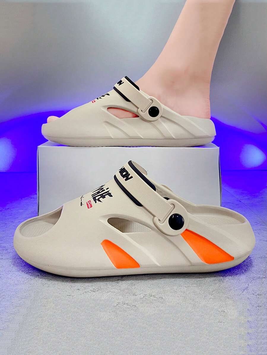 Thick Sole Men's Slip-On Sandals, Casual Brand Slippers For Indoor & Outdoor, Sports, Beach, Waterproof Breathable Summer