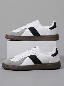 4-Season Lightweight Soft Sole Trainers For Men, Round Toe Lace-Up Comfortable Casual Sports Shoes