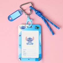 Miniso Disney Stitch Card Holder For ID/Access Card,Campus Card Access Card Public Transportation Card Holder - Badge Protector Case Anti-Lost (1 PC)