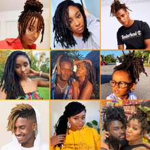 [Human Hair Dreadlock Set] 60 Strands Unisex-Adult 4-16 Inch Handmade Permanent Dreadlocs - 100% Human Hair, 0.8cm Width, Can Be Dyed And Bleached, Full Dreadlock Set (1B  4-16inch) - Natural Black - Xem 9