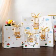 Bolsa de regalo con diseño de oso de dibujos animados, cinta, adecuada para festivales, cumpleaños, fiestas, empaque de regalo diario, bolsa de empaque del Día de San Valentín