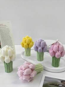 Molde de silicona con forma de flor de tulipán, para hacer velas florales, tartas de cera, decoración de aromaterapia de yeso, manualidades DIY