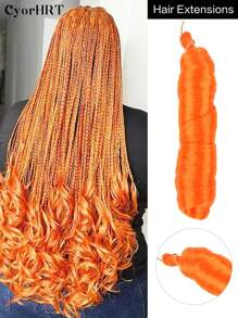 22 英寸合成法式卷发耐热卷发接发自然波浪水波勃艮第深蓝色橙色粉色紫色白色深棕色至浅棕色黑色渐变紫色黑色至粉红色多色钩编辫子头发高温蓬松波浪卷发编织发适合女性日常使用节日派对和音乐节 - 彩色 - 查看 12