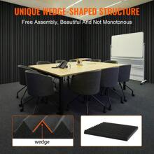 Acoustic Foam Panels 52 Pack 1 Inch Soundproofing For Studio Walls And Ceilings - Black - View 6