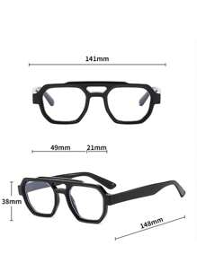 1 par de gafas de hombre de moda estilo aviador con doble puente y lentes transparentes
