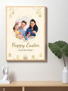 1Pc, Unframed, Custom High Quality Print Paintings, Easter Style,Upload Photos Of Your Children Or Family To Customize The Easter Style, Wall Art Posters, Home Decoration, Suitable For Living Room, Sofa, Bed, Hallway, Bedroom, Bathroom, Office, Perfect Art Gift, PVC Rigid Pipe Safety Packaging Gifts Birthday Graduation