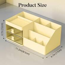 Makeup Organizer, Cosmetic Desk Storage Box With Drawers Skincare Organizers For Dressing Table, Countertop, Bathroom Counter, Vanity Holder For Brushes, Lotions, Lipstick, Perfume - Gul-Klar - Visa 2