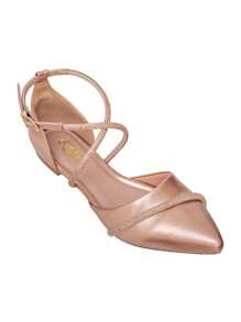 Salome Flats Women's Slingback SandalsSimpleCasualOutdoorCuteCasual WearGorgeousBusinessChinese Wedding StyleWestern Wedding StyleLolita StylePartyBasicWeddingPartySportyCollegeElegantPU LeatherBuckleFaux Fur ContrastShinyRhinestones Salome Flats Women's Slingback Sandals AdultWeddingPartyOfficeOutdoorFall-Winter - 銅色 - 查看 2