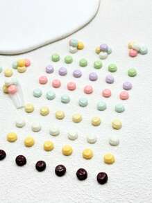 30pcs Resin Macaroon Dessert Nail Art Decorations, Vibrant Colors, Beautiful Nail Accessories To Boost Your Mood