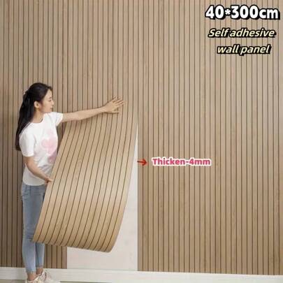 1 Roll 3D Retro Faux Wood Grain Grid Wall Panel Decorative Peel And Stick Vinyl Wallpaper, Suitable For Bedroom, Living Room, Dorm, Living Room, Bathroom. Wallpaper For Office, Room Decoration, House Decoration, Ceiling Background Wall. Waterproof, Wear-Resistant, Scratch-Resistant. Roll Size: 40*300cm/15.8*118in