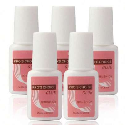 5 عبوات أظافر لاصقة، غراء أظافر يوضع بالفرشاة، غراء أظافر للأظافر الأكريليكية، غراء أكريليكي للأظافر الطويلة الأمد، غراء أكريليكي مع فرشاة 7 جرام