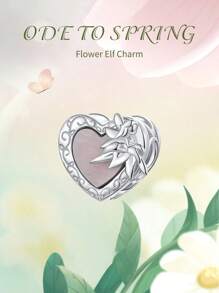 WOSTU 1pc 925 Sterling Silver Cute Flower Fairy Bead Heart Design Charm Fit DIY Original Bracelets And Necklaces For Women Fine Jewelry Accessories - SCC3057 - View 6