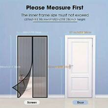 Magnetic Fly Screen Balcony Door, Stronger Magnets, Fly Screen Doors, No Drilling, Insect Protection Balcony Door, For Balcony Door/Patio Door, Black - màu đen - Xem 8